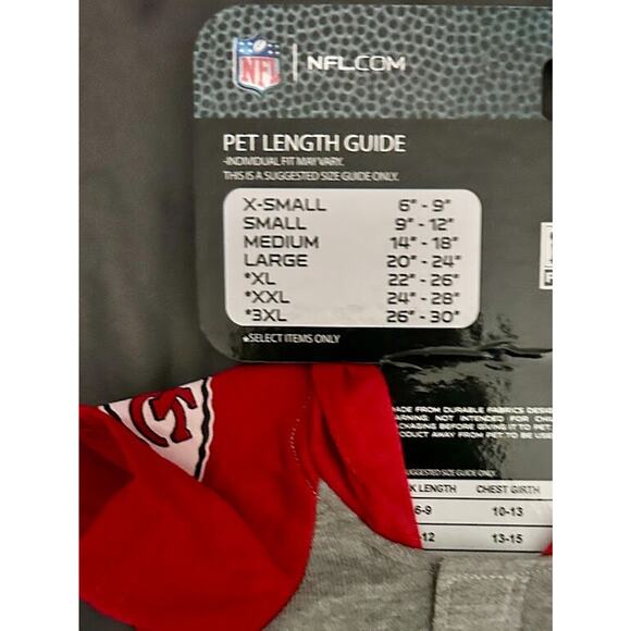 NFL Kansas City Chiefs Pet Wear Hoodie Dog Cat Shirt Offical NFL Licensed XS NEW - Picture 10 of 10